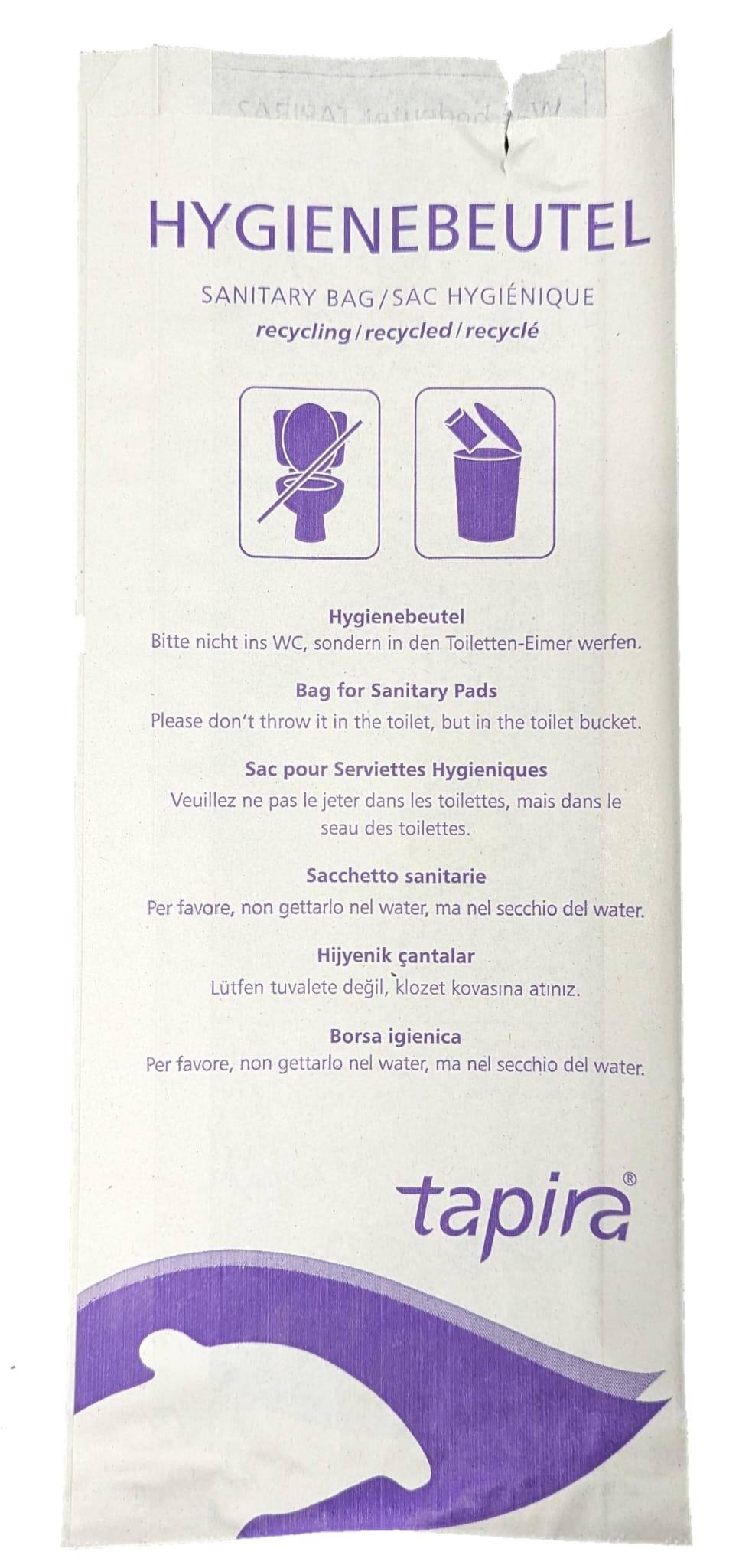 Hygienebeutel, Papier, 125 Stk