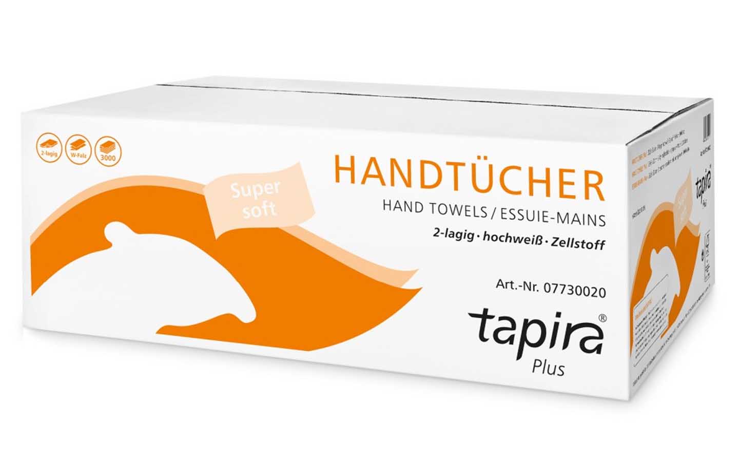 Handtuchpapier TAPIRA Plus, 2-lagig, 3000 Blatt, W-Falz