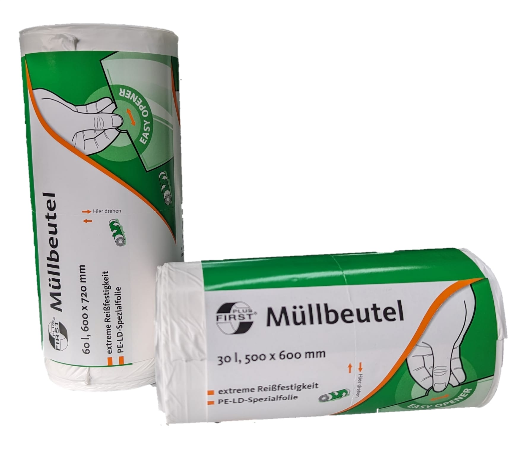Müllbeutel 30l oder 60l, First, PE-LD Spezialfolie, 1 Rolle a 50 Stk extra reißfest