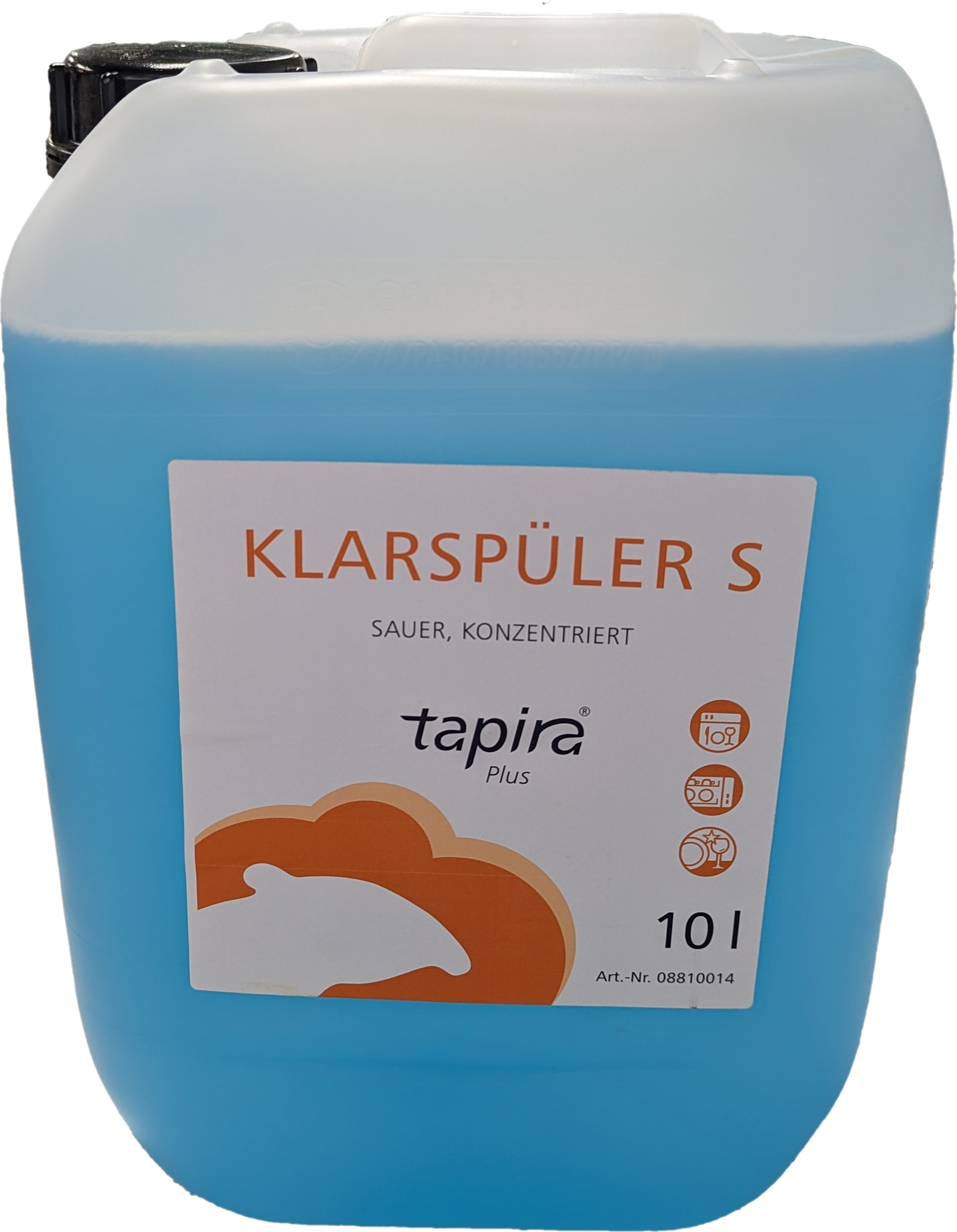 TAPIRA Klarspüler S sauer konzentriert für gewerbliche Spülmaschinen, 10l Kanister