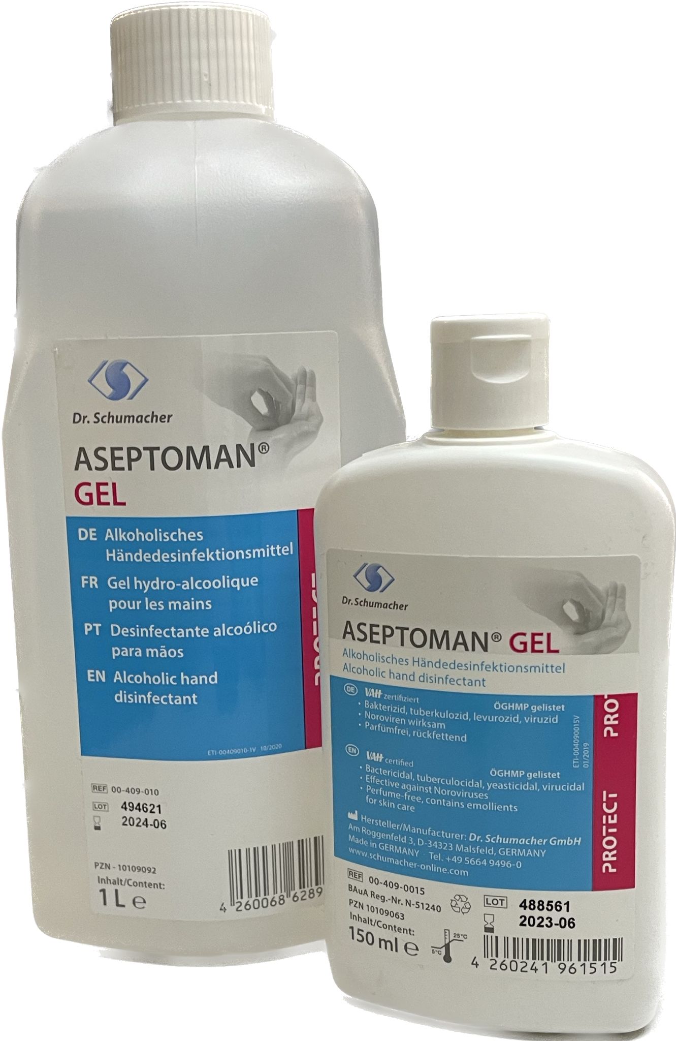 Aseptoman Gel, alkoholisches Händedesinfektionsmittel, 1 l Flasche,
