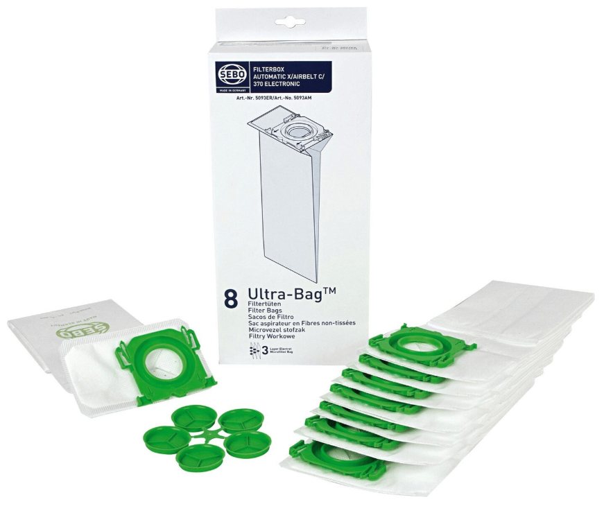 SEBO Filter-Box für X-/XP-/G-/C-/370-Geräte, 8 Filterbeuel
