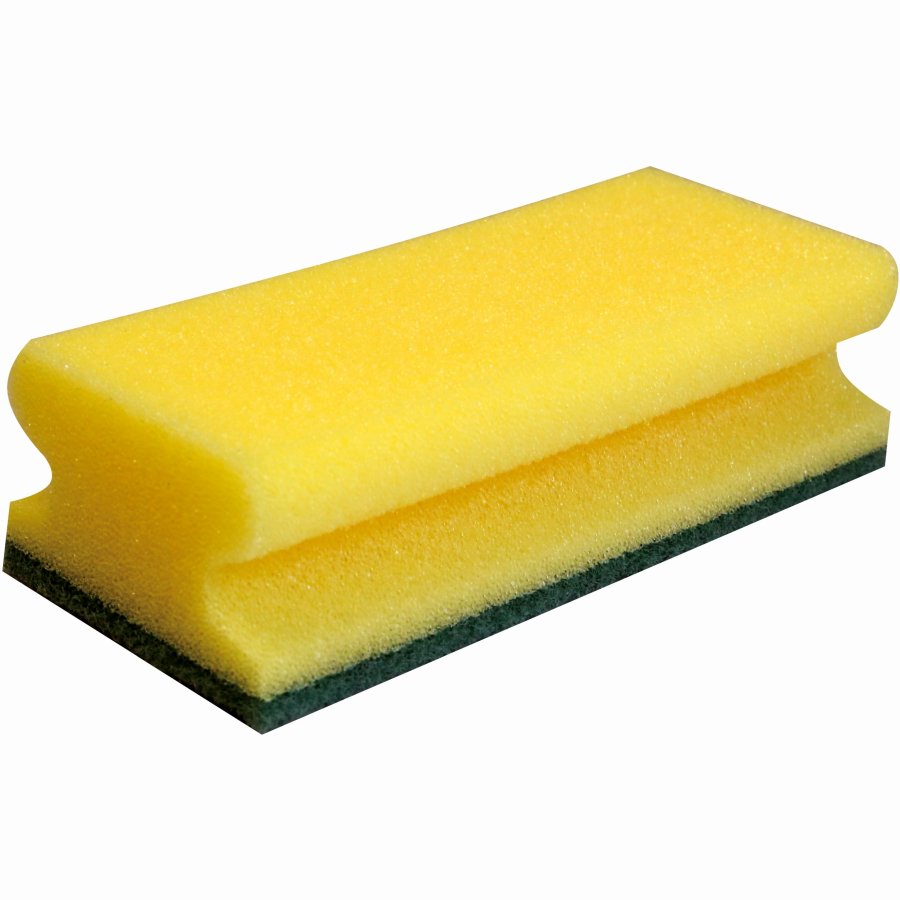 gelb/grüner Spülschwamm, Scheuerschwamm in klein und groß