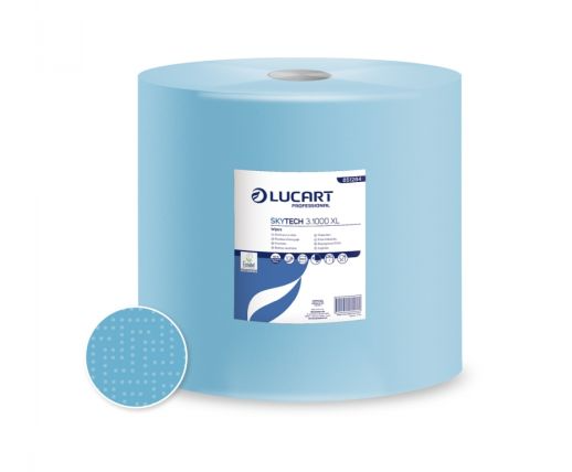 Putzrolle, XXL, blau, 36x36 cm, 3-lagig, 1000 Abrisse, Kern 73mm
